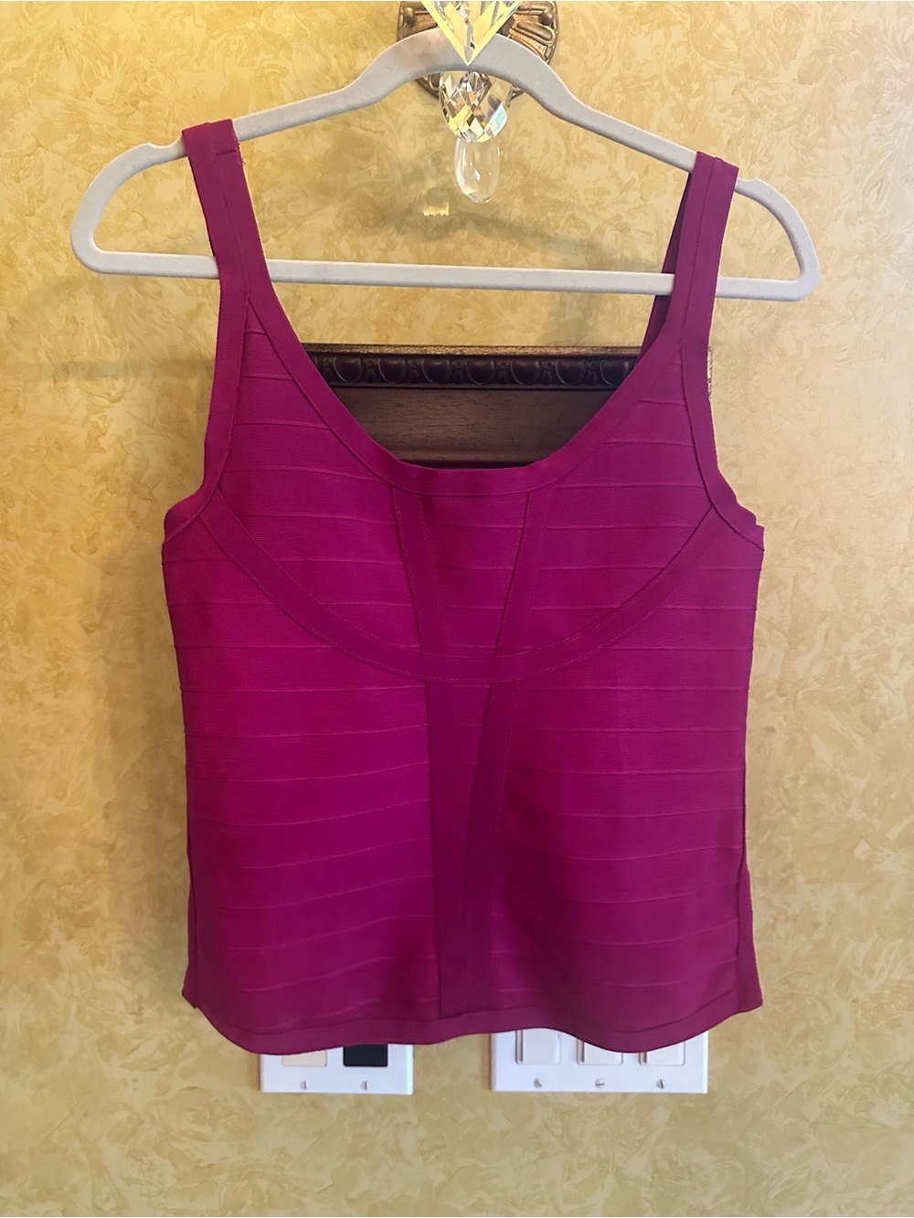 WOW couture Fuchsia Bandage-Style Scoop Tank